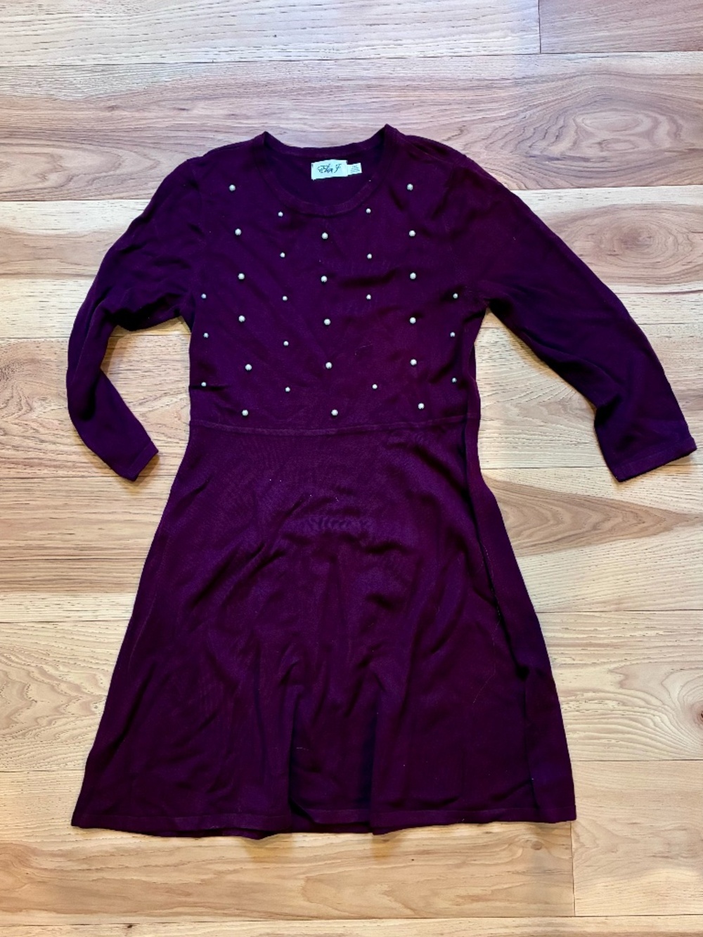 Eliza J deep plum purple sweater dress